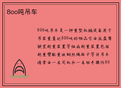 8oo吨吊车