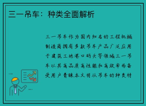 三一吊车：种类全面解析